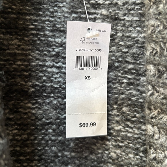 Gap Shawl Collar Tie Waist Black/White Cardigan Wrap Size XS NWT - Picture 5 of 9